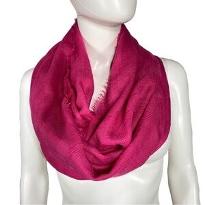 Free Press Hot Pink Frayed Edge Infinity Scarf